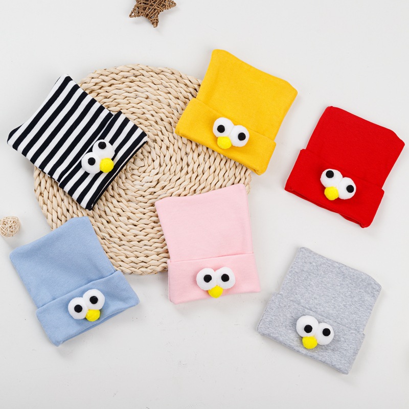 ins the republic of korea Newborn Tire cap Newborn baby baby Hat Autumn and winter lovely Big eyes