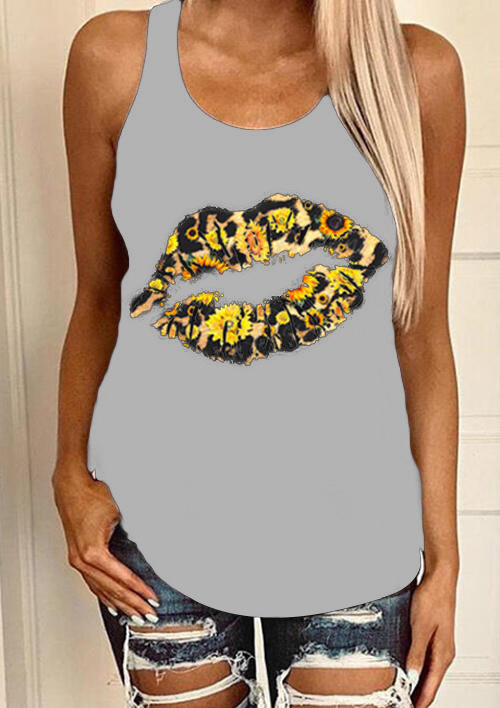 Camisola con Estampado de Girasoles y Labios NSLZ33238