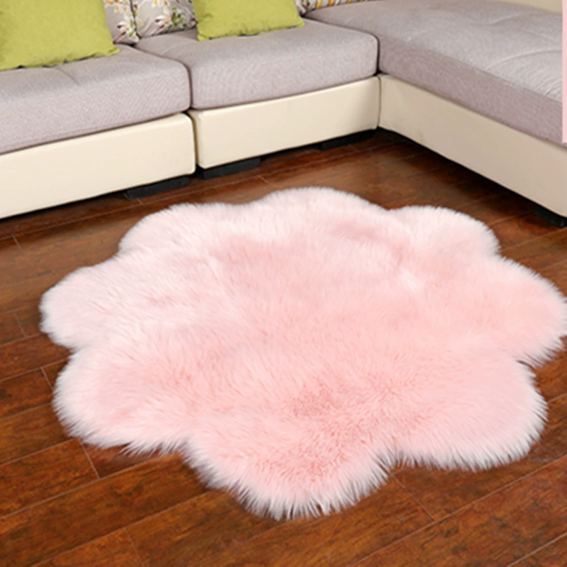 Плюшевый ковер Прикроватный коврик Полная гостиная Журнальный столик Коврик для дивана Имитация шерсти Цветение сливы Украшение ковра