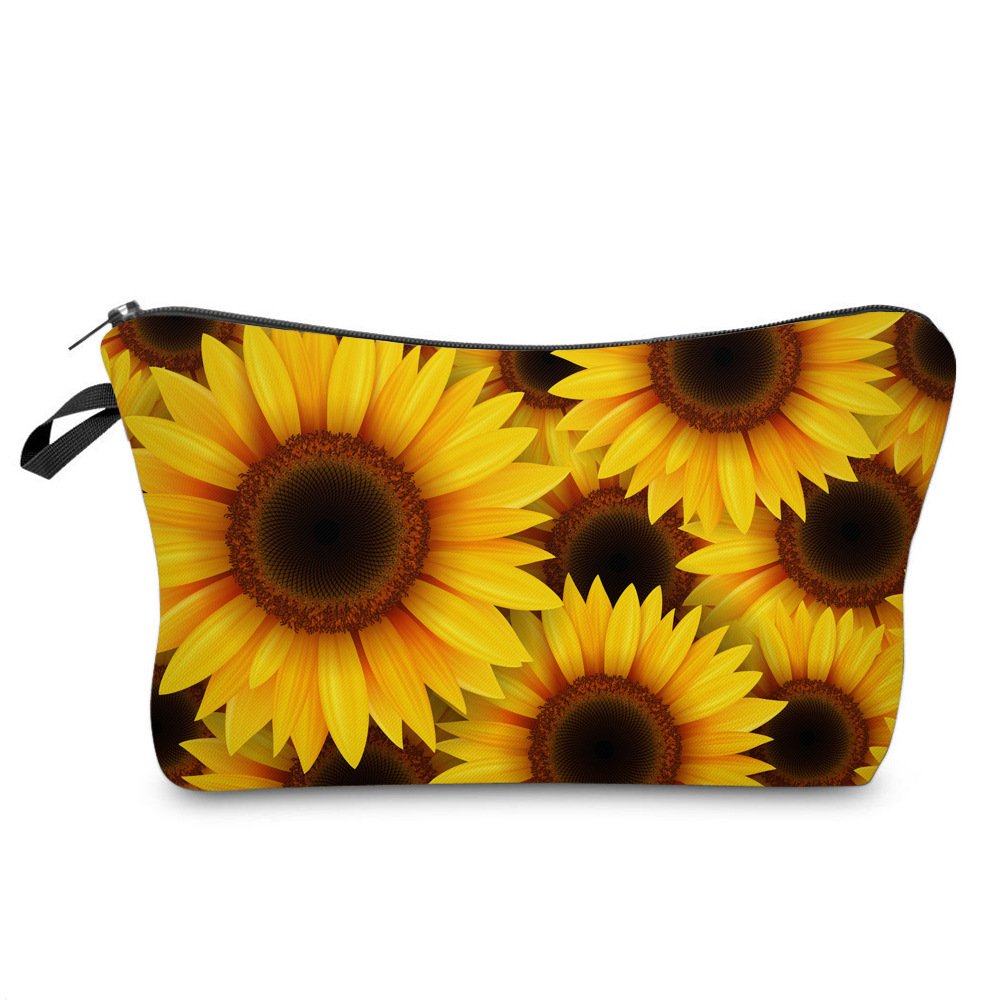 Sunflower Multi-functional Dumpling Makeup Toiletry Bag For Women_voghion.com