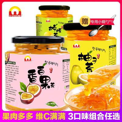 蜂蜜柚子茶柠檬茶500g百香果茶罐装泡水喝冲调一件代发厂家批发|ru