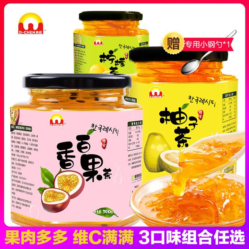 蜂蜜柚子茶柠檬茶500g百香果茶罐装泡水喝冲调一件代发厂家批发|ru