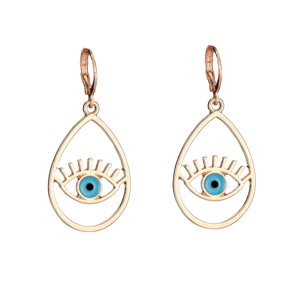 New Cargo Alloy Geometric Earrings Oil Dripping Devil's Eye Earring Wholesale Nihaojewelry display picture 9