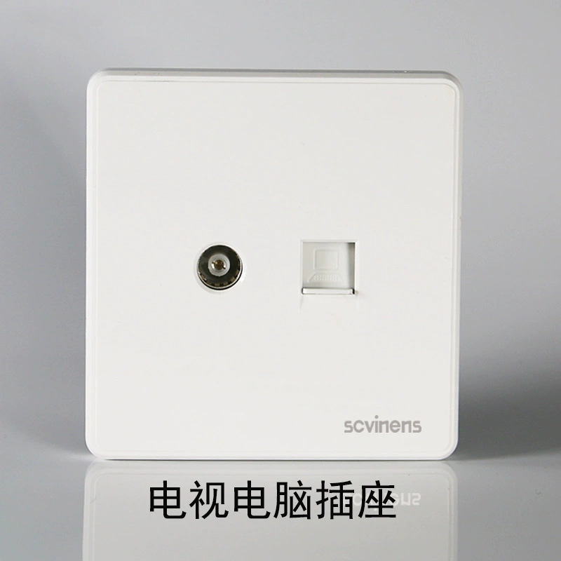Household concealed one-open dual control five-hole socket panel wholesale 86 type single-open dual-connector wall switch