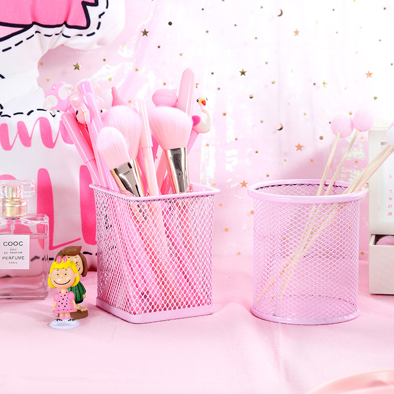 Luhao nuevo titular de la pluma creativa malla de color metal multi-funcional papelería de almacenamiento organizador de almacenamiento de escritorio