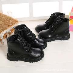 Children's shoes short boots spring and autumn new single boots girls Martin boots boys middle and large children casual winter plus velvet warm style