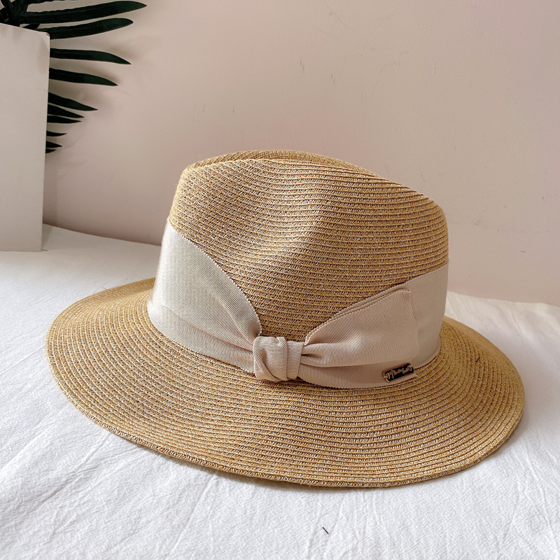 Japanese High-End Straw Hat - Ishihara Style Sun Hat For Women, Summer Versatile Bow Knot Hat - Thumbnail 3