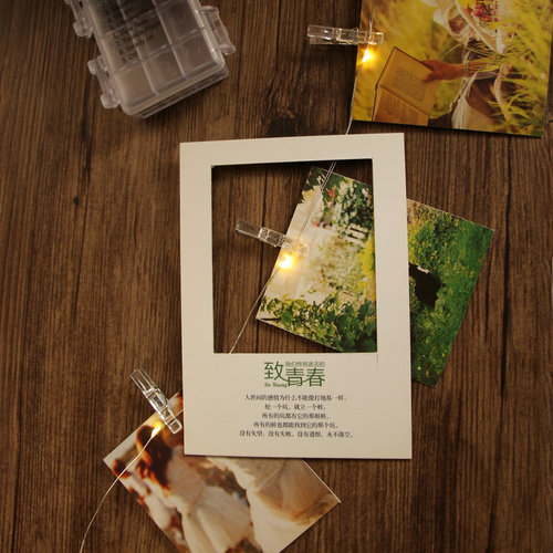 Plastic transparent photo clip light, LED photo clip string lights, social media photo wall decoration lights