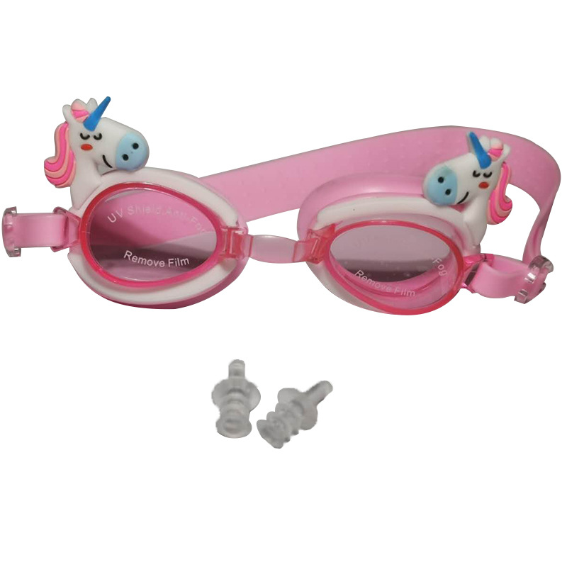 Gafas de Natación Infantiles Animadas de Policarbonato y Silicona, Ajustables y Antivaho