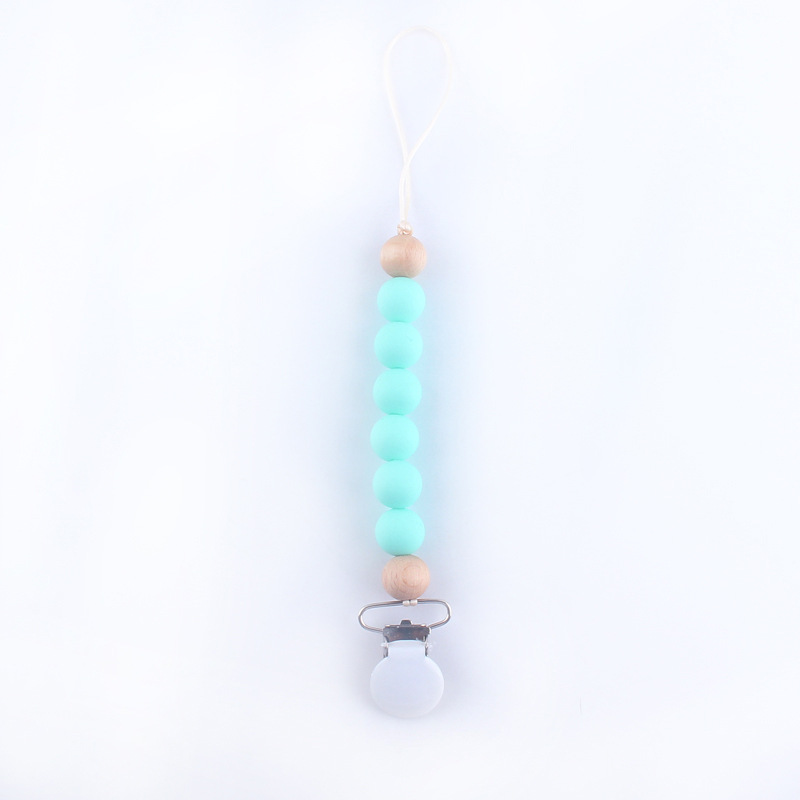 Bebé silicona chupete cadena perlas de silicona chupete clip cadena mordedor amoladora anti-gota cadena anti-perdido cadena