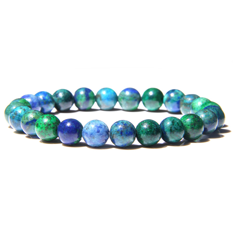 thumbnail image 1 of Amazon etsy cross-border hot style 8mm natural rayado ágata piedra cuentas perforadas pulsera hombre phoenix verde oro uno, 1 of 2
