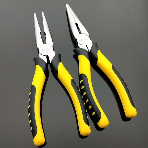 Tiger skin wire pliers 8-inch industrial grade crv heavy-duty multi-functional labor-saving vise needle nose pliers card packaging
