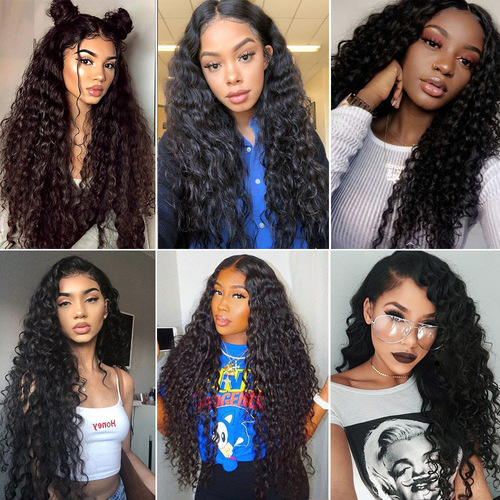 European and American wigs Amazon new product African small curly black middle-parted wigs for women with long curly hair chemical fiber hair sets wigs