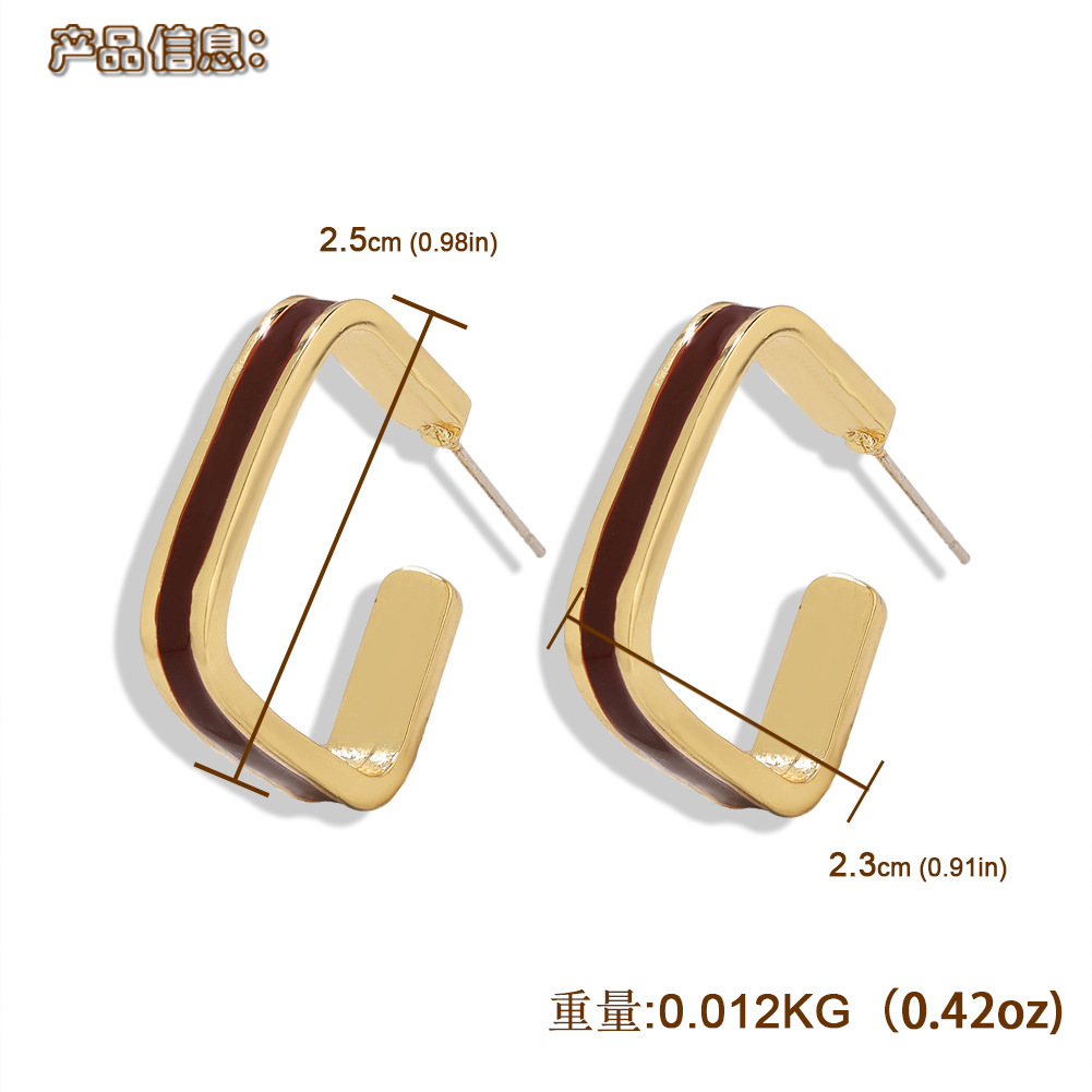 Fashion Earrings For Women 925 Silver Needle Simple Geometric Graphics Fashion Paint Earrings display picture 1