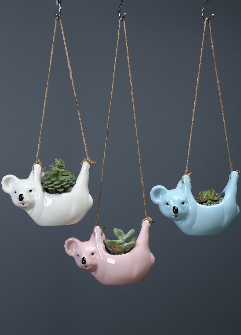 Koala Flower Pot White