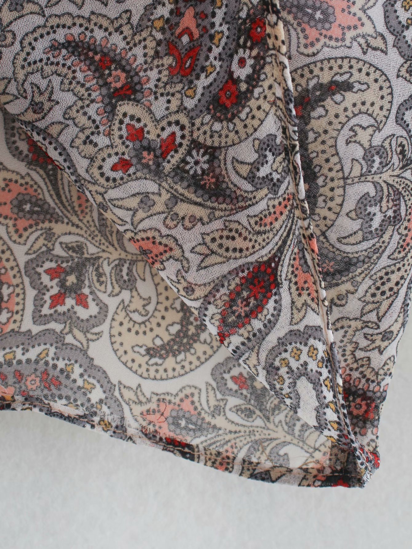 wholesale autumn bow decoration printed blouse top NSAM6418