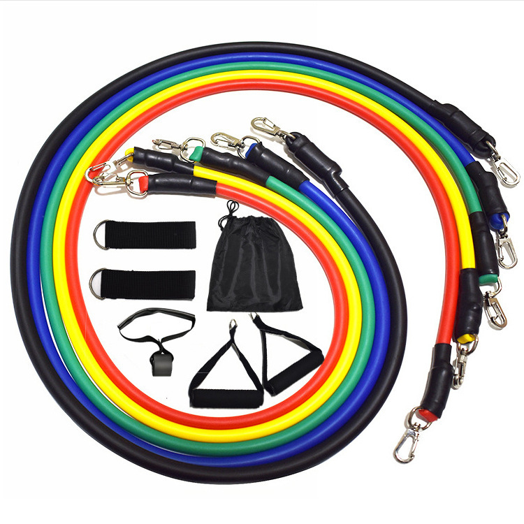 爆款家用11件套弹力绳拉力器居家健身器材一件代发室内运动产品|ms