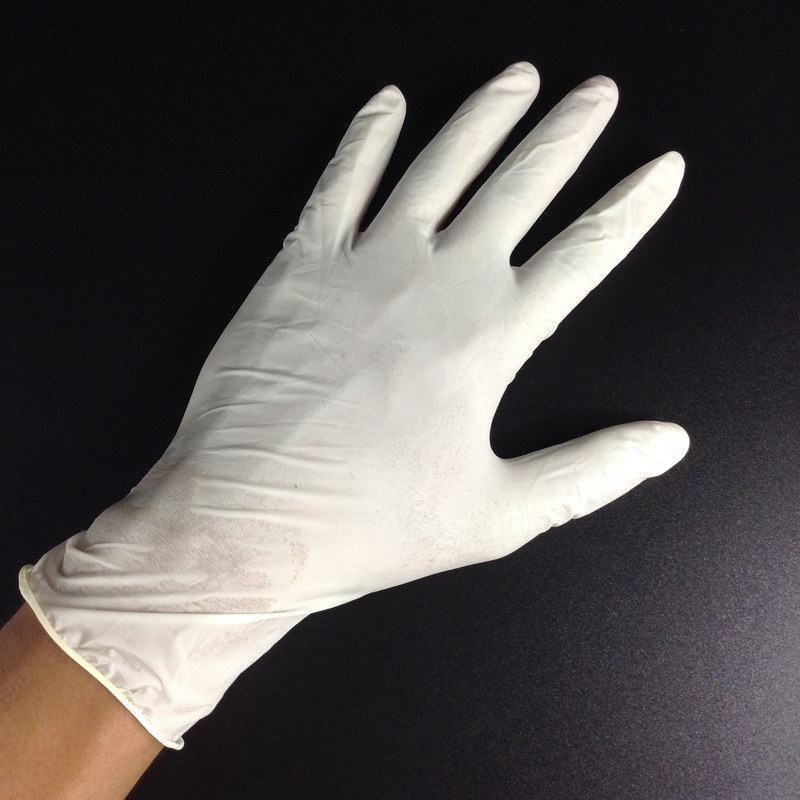 一次性橡胶乳胶检查手套 手部防护防油家务有粉光面手套