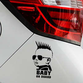 外贸厂家批发创意划痕贴纸BABY ON BOARD汽车反光贴纸图片