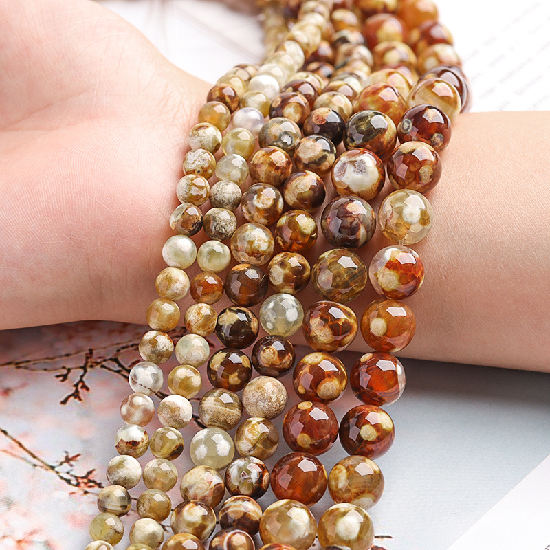 Diameter 10mm Diameter 6 Mm Diameter 8mm Hole 1~1.9mm Agate Round Beads display picture 1