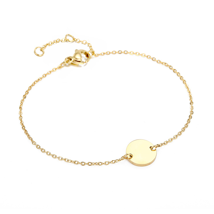 New Fashion Round Stainless Steel Gold-plated 316l Lettering Bracelet For Women Wholesale display picture 5