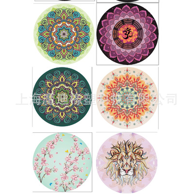 customized circular Suede Yoga Mat 1.5mm Meditation rubber non-slip pu Yoga Mat printing pattern