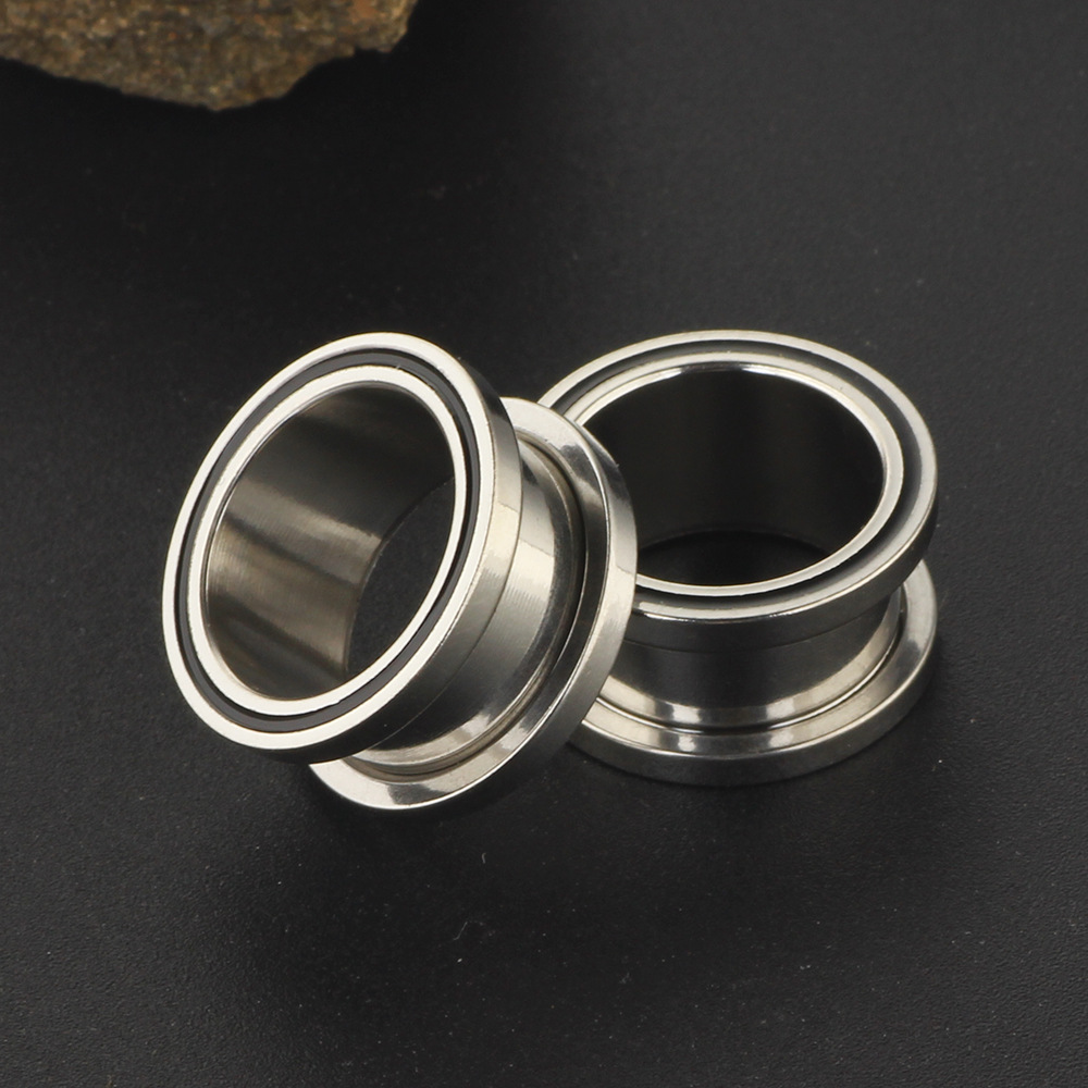 Cross-border Stainless Steel Auricle Expander Piercing Jewelry Drop PLUG TUNNELS 16mm Black detail image 9