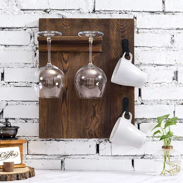 Carbonized vintage wine cup holder American country kitchen draining wine rack multi-functional cup holder customization