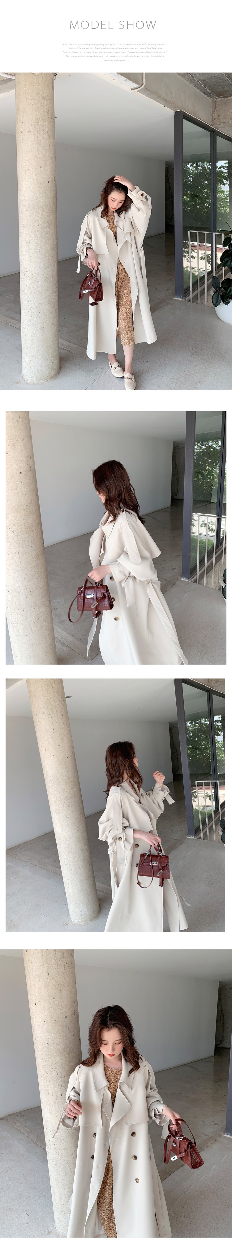 Korea Loose Oversize Double-Breasted Long Trench Coat Women White Black Duster Coat Windbreaker Lady Outerwear Autumn Clothes