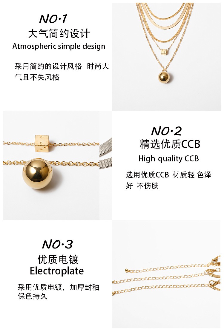 New Fashion Simple Ethnic Style Multi-layer Letter Pendant Set Necklace For Women Wholesale display picture 10