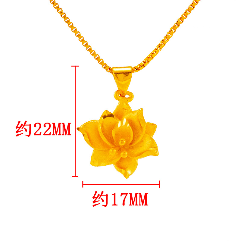 Moda imitación 24K oro real loto colgante regalo para novias mujer simple Vietnam oro loto colgante joyería