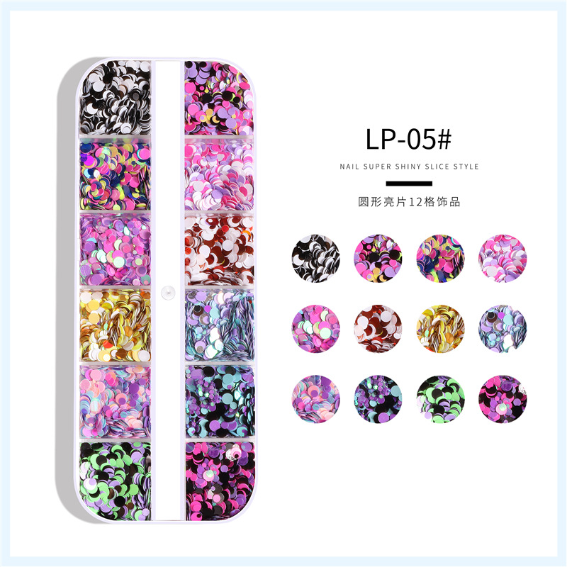 Uñas de belleza ronda lentejuelas Pequeño Libro Rojo mismo estilo Polka Dot fototerapia pegamento parche de uñas láser decoración de uñas joyería de uñas