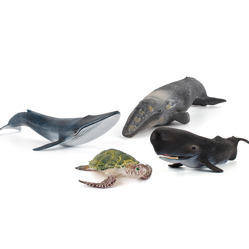 Transfronterizo nuevos niños simulación de Vida Marina modelo de juguete tortuga sólida ballena de Esperma Ballena Azul adornos cognitivos