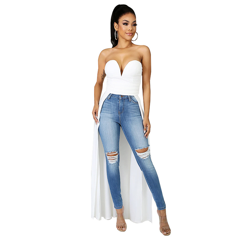 Wrapped Strapless Long Top wholesale clothing vendor Nihaostyles NSCYF68263