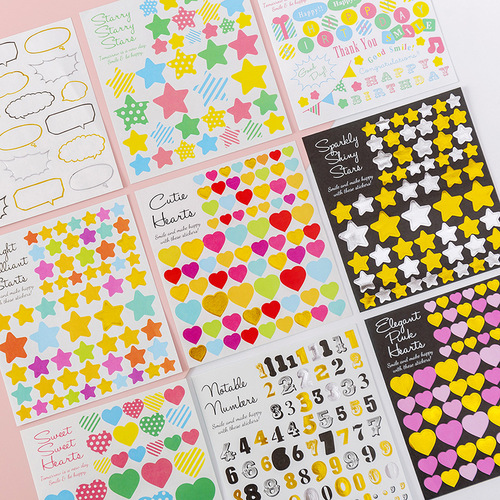 Cute geometric stickers diary ledger decorative stickers children diy handmade small stickers creative stickers
