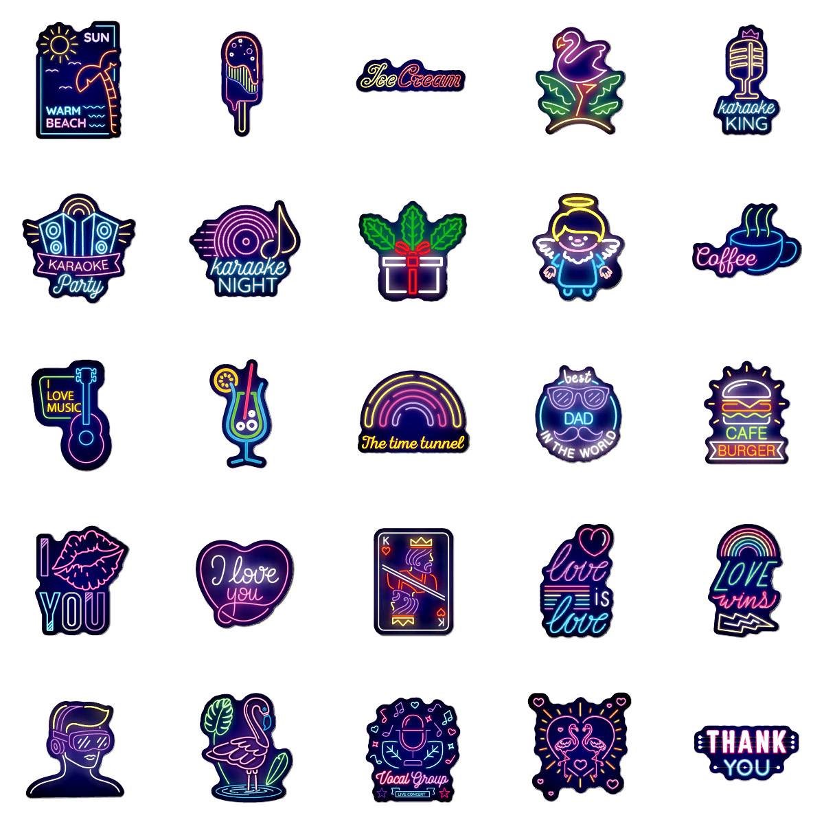 Gift Stickers Event & Party Supplies Daily Occasion 50 Neon Graffiti Stickers Personalized Cartoon Creative Motorcycle Computer Skateboard Trolley Case Luggage Stickers