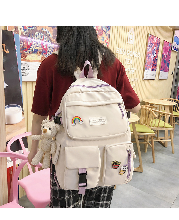 Fashion Spring New Cute Badge Backpack display picture 48