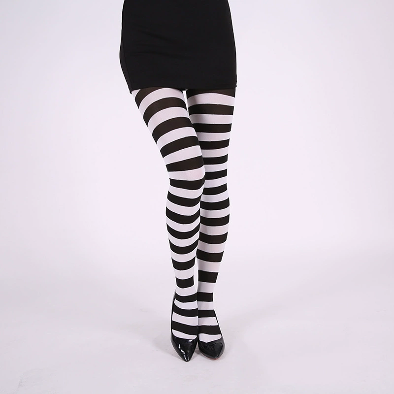 Striped Tights for Halloween Cosplay, Multicolor Stripe Pattern, Size 110×10