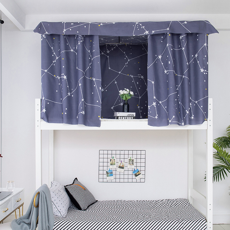 Bed curtain Bunk beds dorm Artifact Girls Princess Nordic Bed mantle Bedside shading cloth Perforated bed curtain