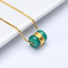 Golden necklace jade, pendant, chain for key bag  for friend