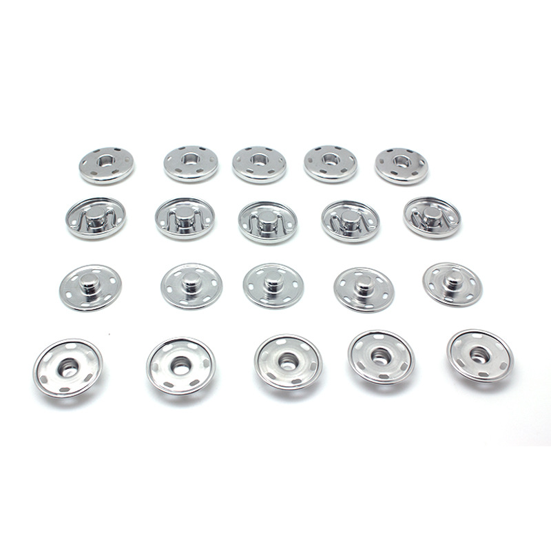 子母按扣 直销铜质白镍8.5mm金属按扣 圆形弹簧金属子母扣