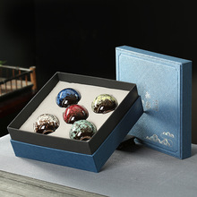 窑变建盏杯子功夫茶具创意促销开业伴手礼品陶瓷茶杯套装可印logo