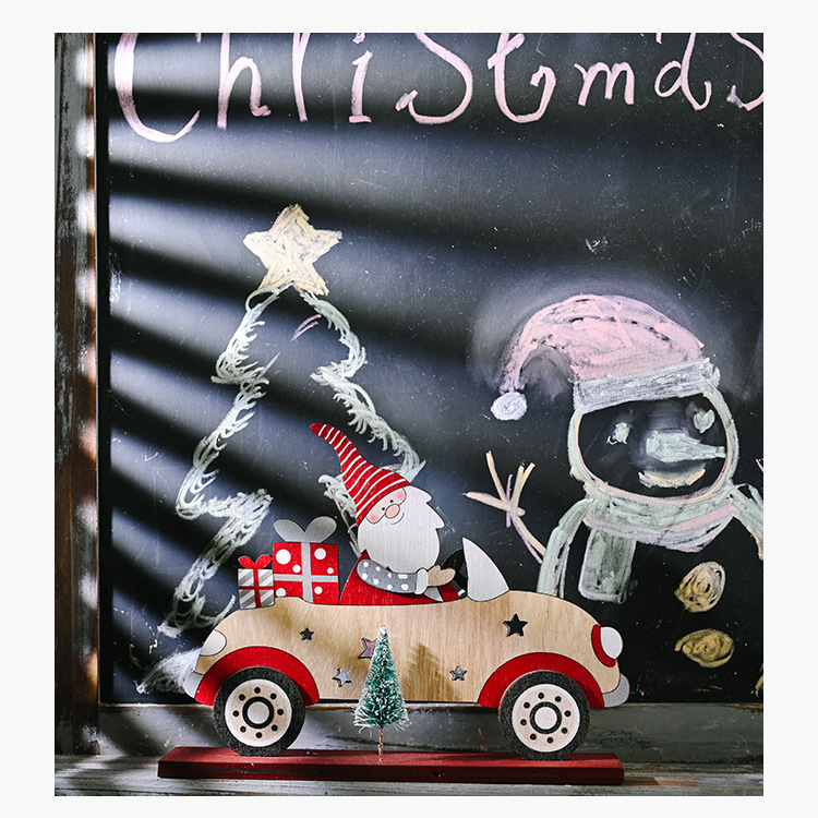 Santa Claus Driving With A Small Tree Ornaments display picture 11