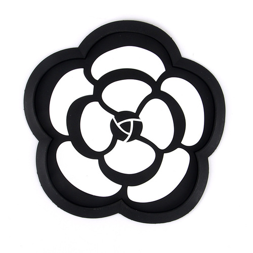 Car dashboard anti-slip mat center console camellia feather mat cute cartoon diamond-encrusted silicone car anti-slip mat
