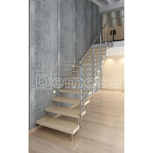 楼梯出口 别墅公寓酒店悬空玻璃扶手楼梯 多款组合钢架楼梯