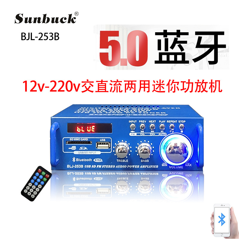 Subwoofer vehicle multi-function Power amplifier Car 12V PA home 220V Radio Amplifier Bluetooth Power amplifier board
