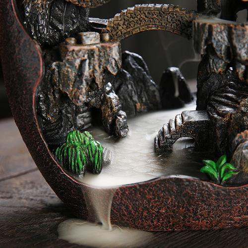 Cross-border new product supply resin alpine flow backflow incense burner creative large backflow incense burner home furnishings original