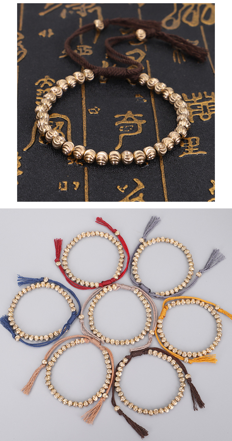 Tibetan-style Copper Bead Bracelet