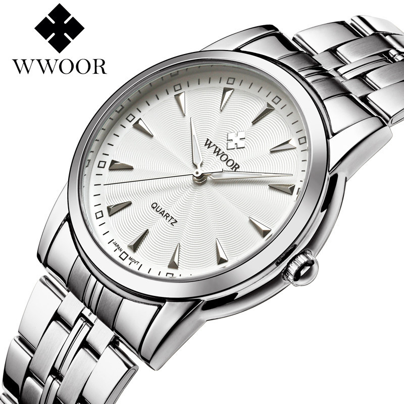 Wwoor mantener el Amor 8028 nuevos hombres negocios reloj de cuarzo impermeable calendario redondo simple casual Bowl reloj
