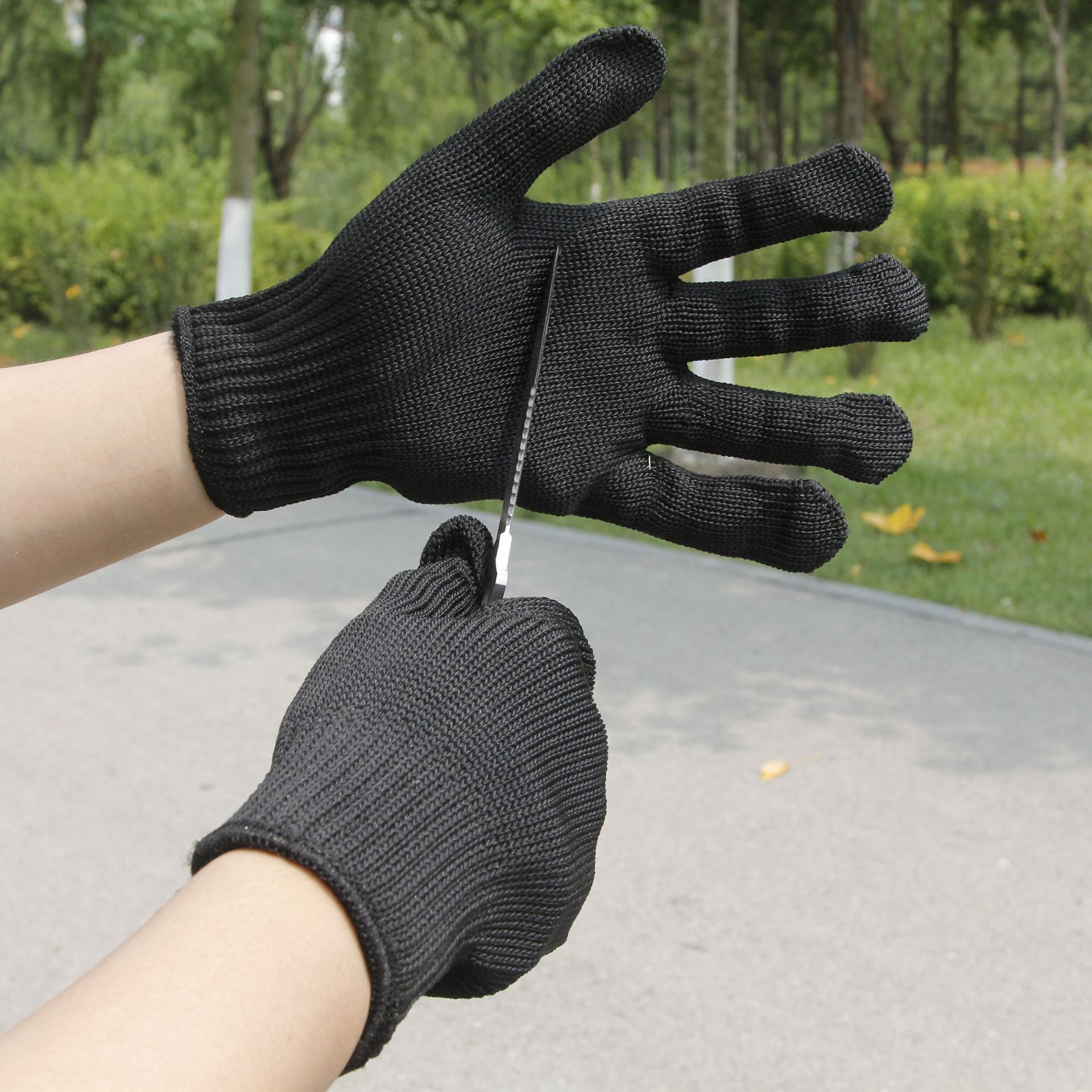 工业高强度黑色五级防护保安全含钢丝搬运耐磨擦防滑防切割手套